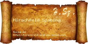Hirschfeld Szabina névjegykártya